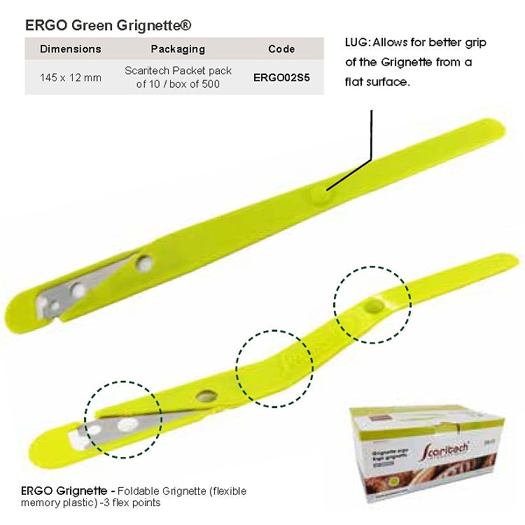 Grignette de Boulanger Ergonomique Verte Lot de 10 — Scaritech